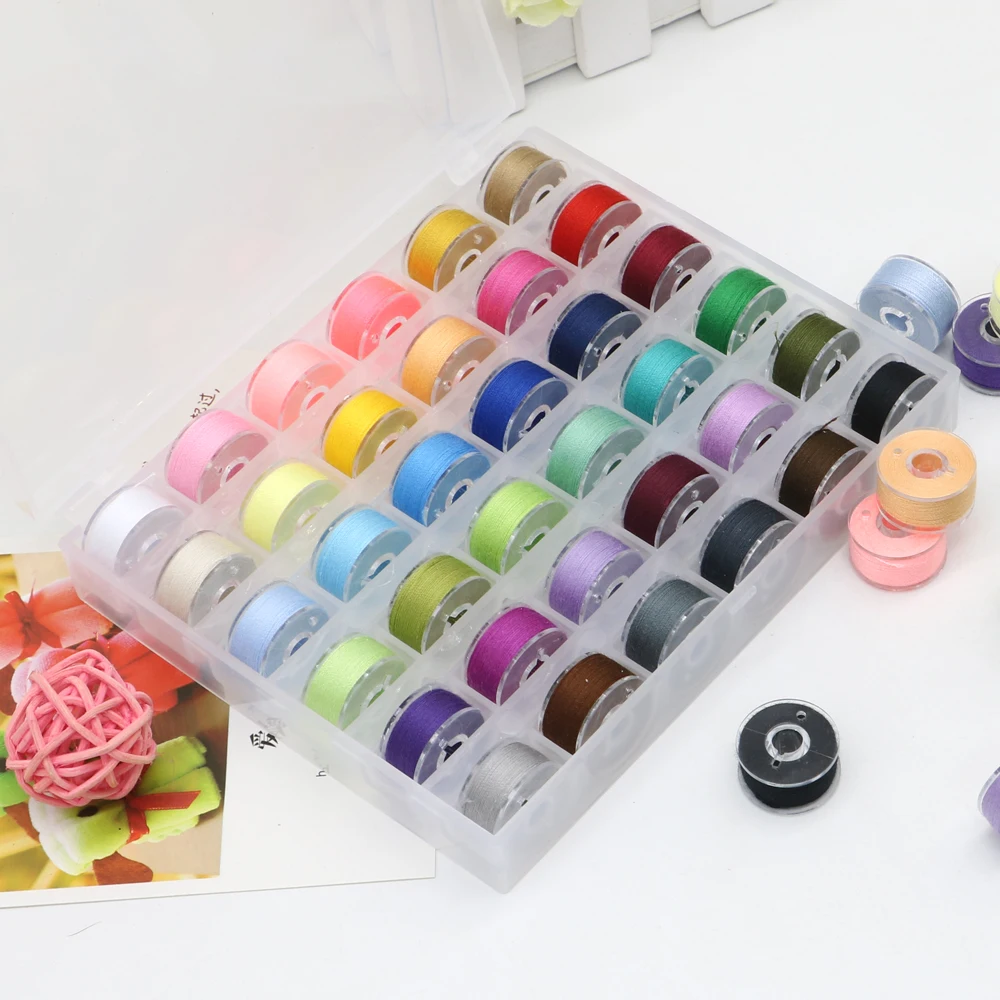 Description Picture 3 of item25/36 Color Handmade Embroidery Sewing Threads Polyester Home Hand Stitching Sewing Machine Supplies Yarn Line Box Color Random