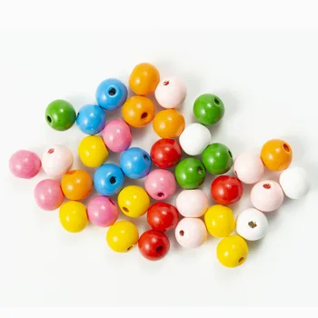 SOMESOOR 50pcs 16mm 0.63IN Natural Wooden Beads Multi Colors Round Shaped DIY Craft Wood Bracelet Necklaces Jewelry Accessories 4