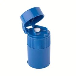 2 - in - 1 Pill Crusher and Grinder with Stainless Steel Blade and Removable Drinking Cup (Blue)