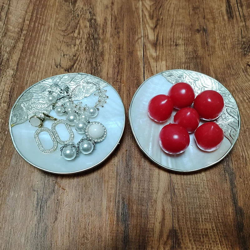 Mother of Pearl Serving Dish Natural Shell Tray Caviar, Finger Foods, Canape, ,Tart Cakes Holder DIY Crafts Seashell Beach Decor 4