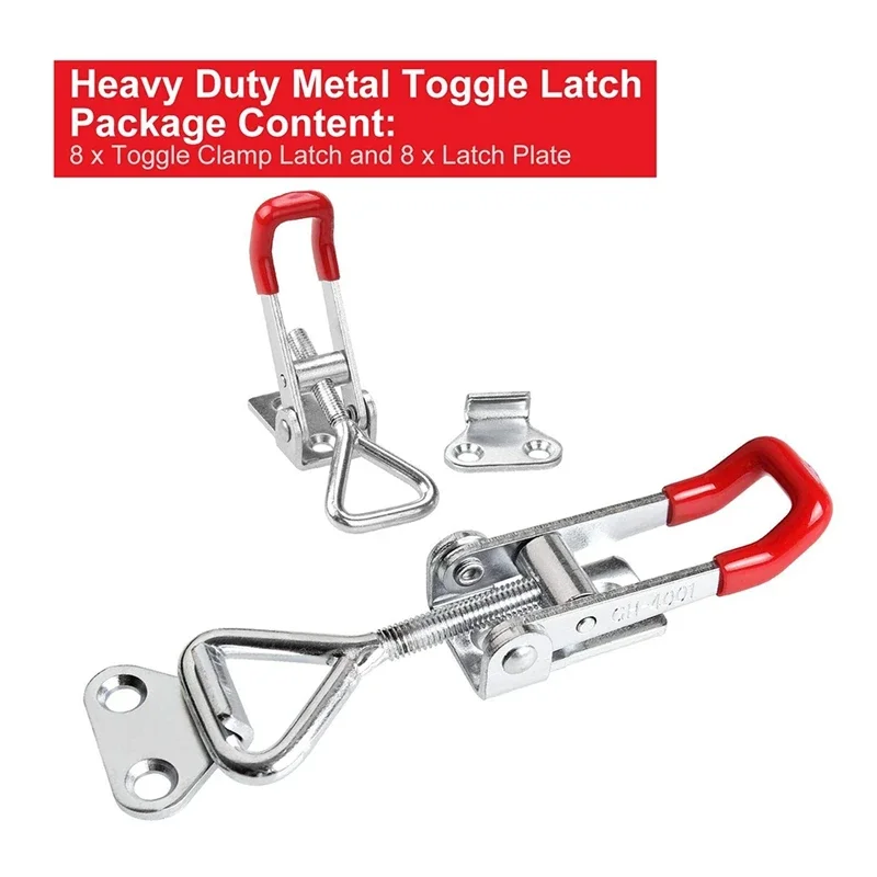 Toggle Latches 2/4/8/10Pcs Adjustable Toolbox Case Metal Toggle Latch Catch Clasp Quick Release Clamp Anti-Slip Push Pull Toggle Clamp Tools furniture hardware,toggle latches,decorative latches,buckle clamp