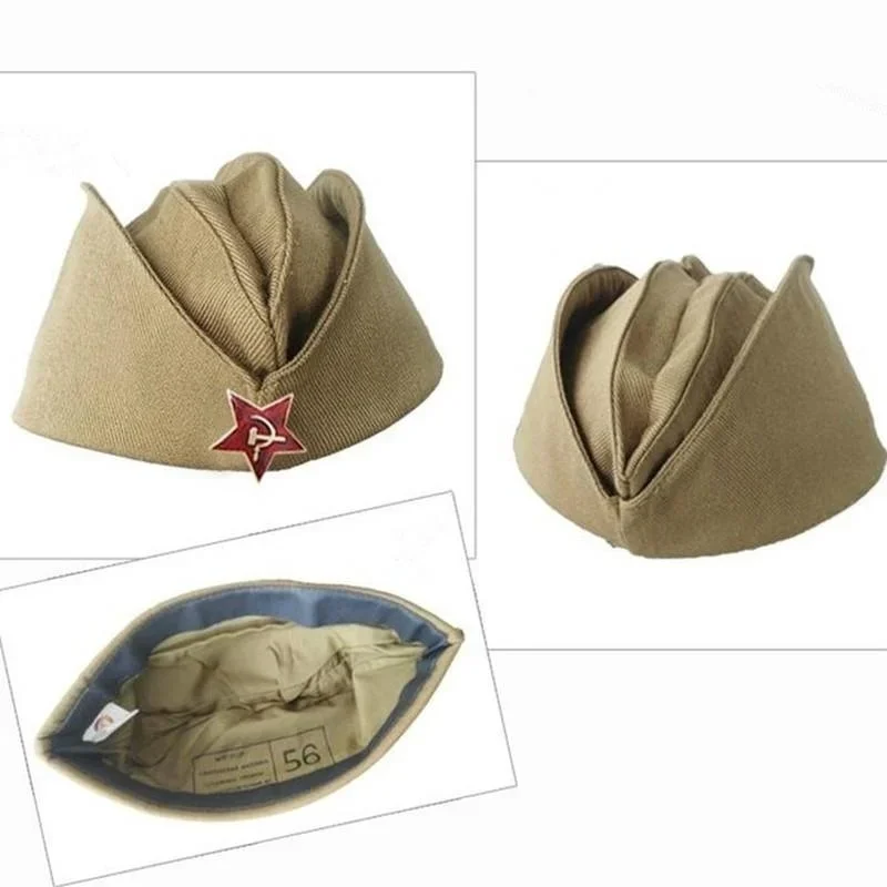 ロシア　帽子　バッヂ付き Cccp-sovietミリタリーアーミーキャップ、バッジ付き、m81お土産