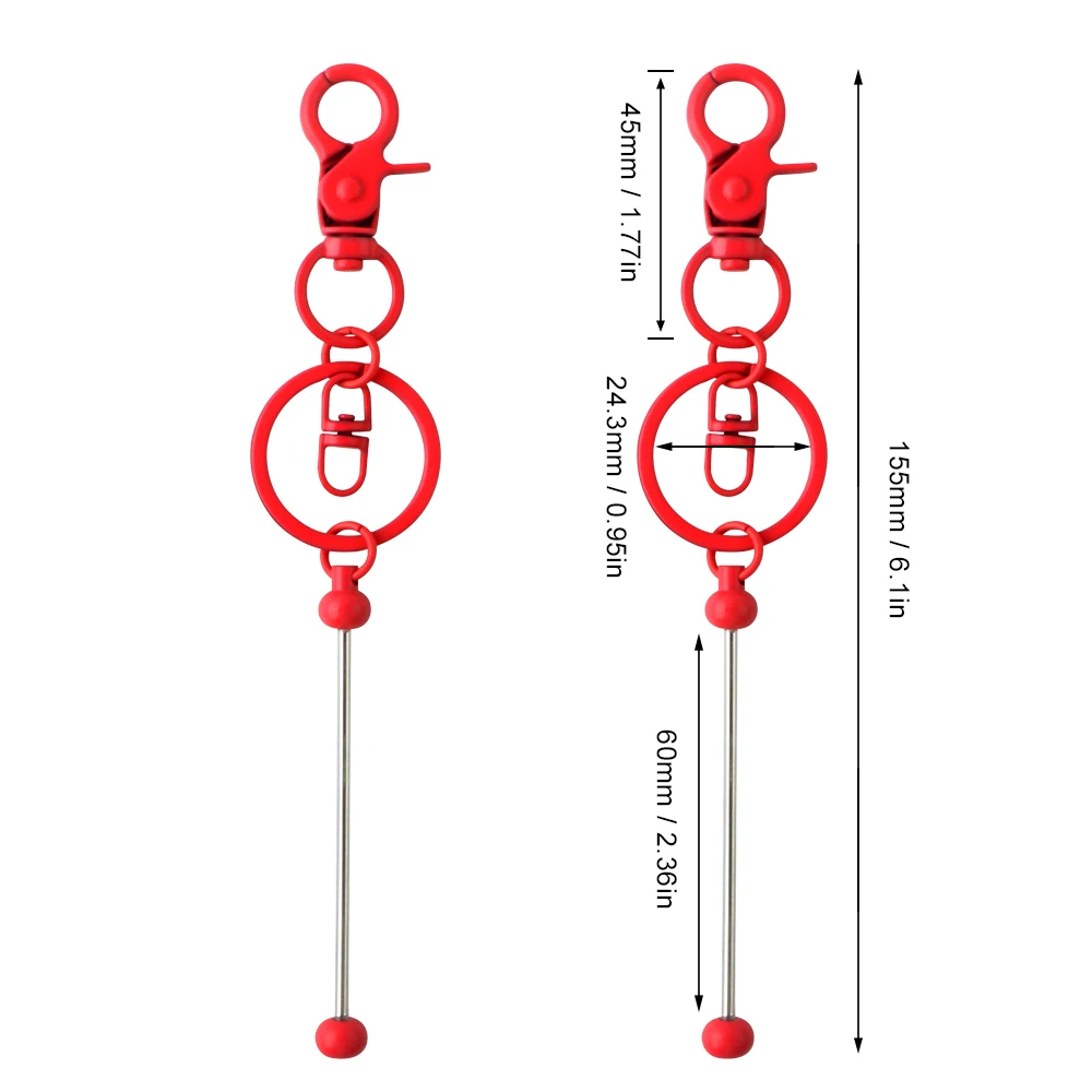 금속 구슬 열쇠 고리 구슬 키 체인 랍스터 클로 걸쇠 키 체인, DIY 자동차 키 체인 가방 배낭 장식 펜던트, 10 개, 50 개, 100 개
