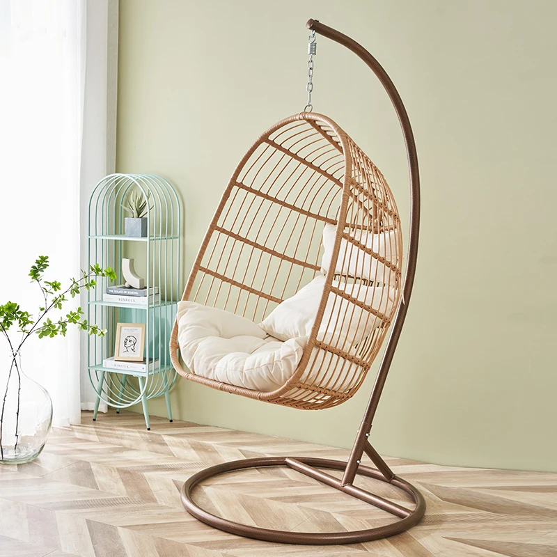 Swing chair hanging basket rattan chair Home bird's nest hanging chair Single rocking chair Indoor balcony lazy hanging chair