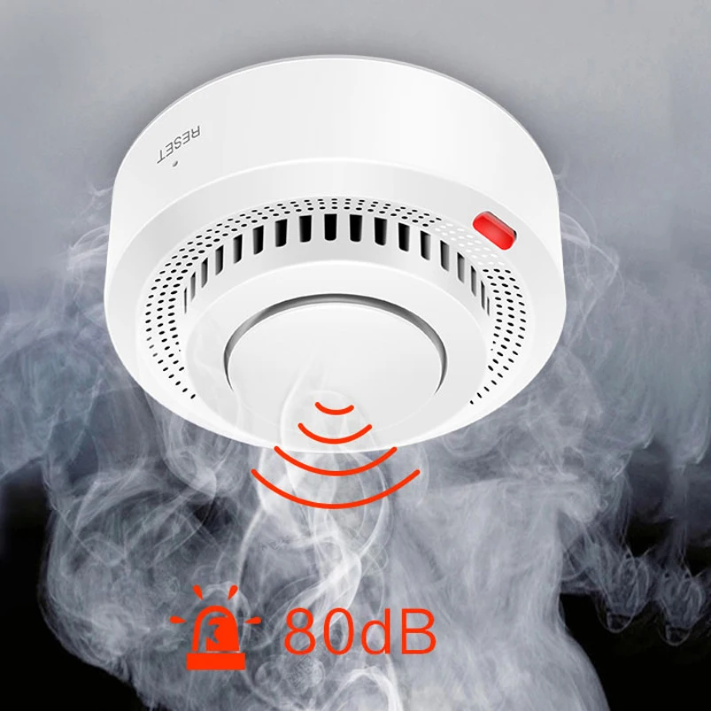 Tuya WiFi เครื่องตรวจจับควัน Fire Protection Smoke Alarm Smokehouse ผสม Fire Alarm Smart Life ทํางานร่วมกับ Smart Life 1
