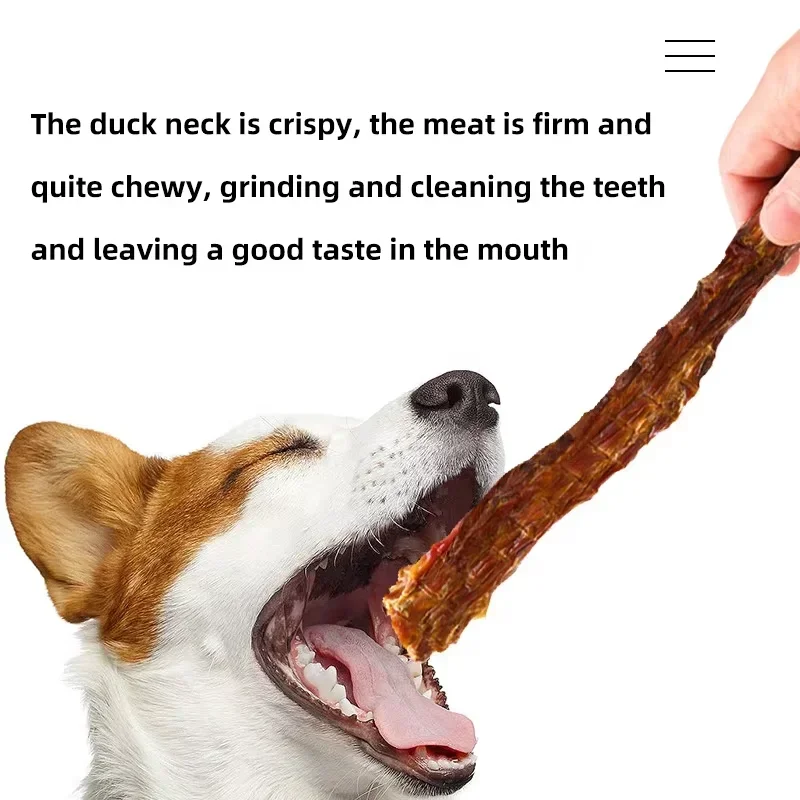 Puppy Molar Stick Dog Snacks Air Dried Duck Neck Tooth Cleaning Bone Molar Bite-resistant Pet Snacks Dog Chew Training Food