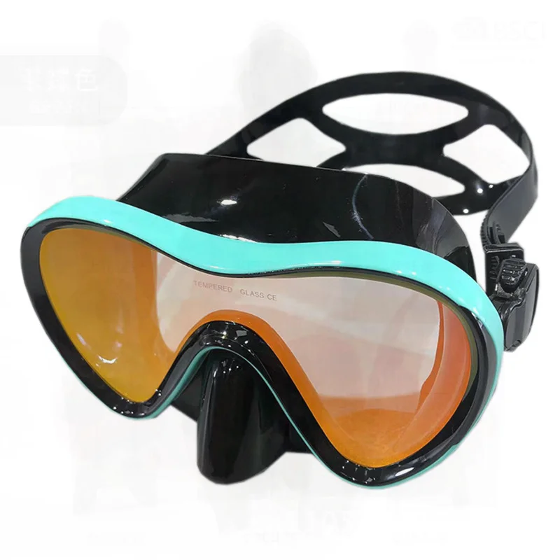 Adult Frog Mirror Diving Mask 308 New Blue Magic Lens Tempered Glass ...
