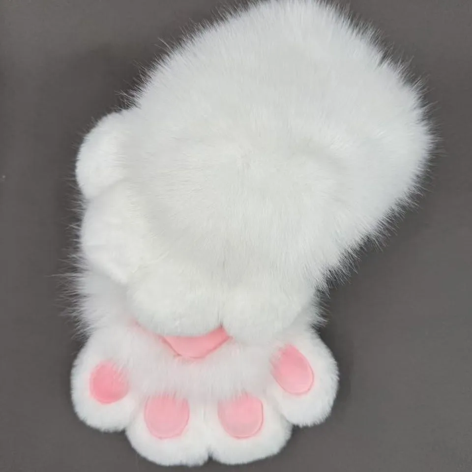 Guantes De Patas De Lobo, Gato O Zorro – Sin Dedos – Piel Sintética Suave Y Peluda – Accesorios Para Cosplay, Halloween Y Fiestas De Disfraces – Talla Única Adulto