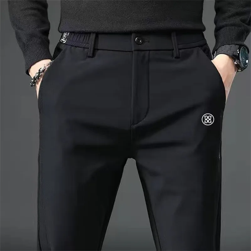 Men's high quality stretch golf pants warm and thickened long casual ...