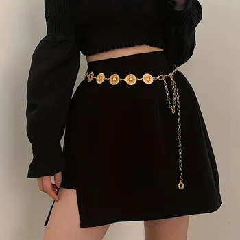 Bohemian hollow circular belt, classic metal retro belt, adjustable body accessories, fashionable dress matching, women's access