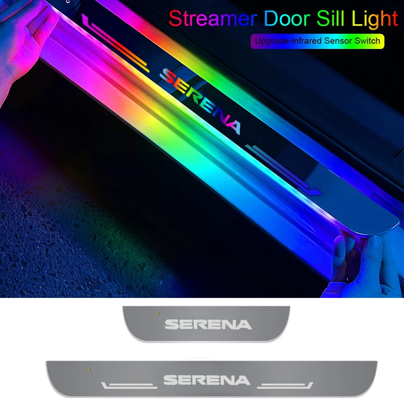 Senza Cablaggio Per Nissan Serena Door Sill Pathway Illusory Color Light Sill Trim Styling Striscia Di Abbellimento Illuminata Ricaricabile
