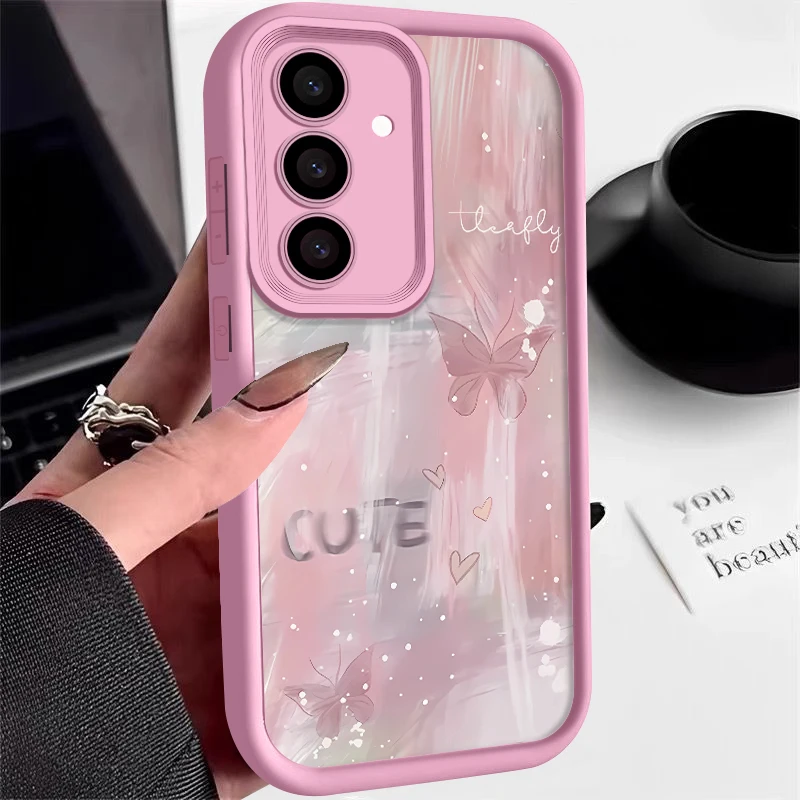Pink Gradient Butterfly TPU Phone Case Cover