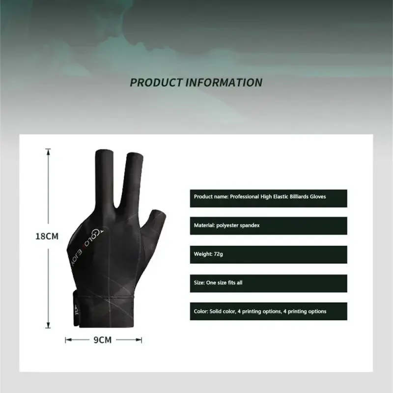 Billiards Glove Left Hand Three Finger Snooker Billiard Glove Non Slip Stickers Elasticity Billiard Training Gloves Accessories
