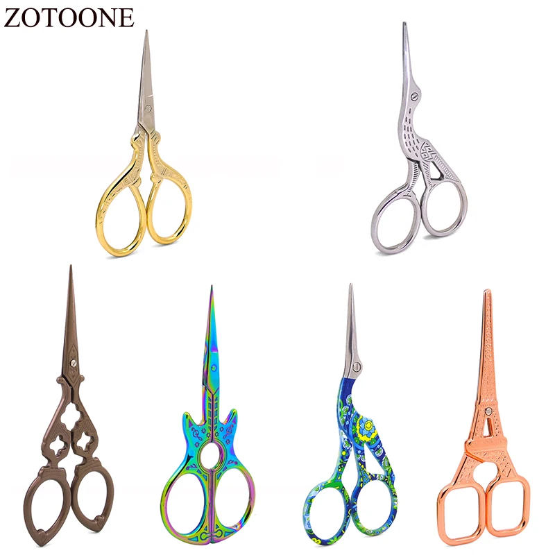 Sewing Embroidery Vintage Scissors sewing scissors tailor scissors sewing supplies craft scissors Craft Gold Zigzag Tailor Scissors For Fabric Thread Cutter Tools For Sewing Handicraft E