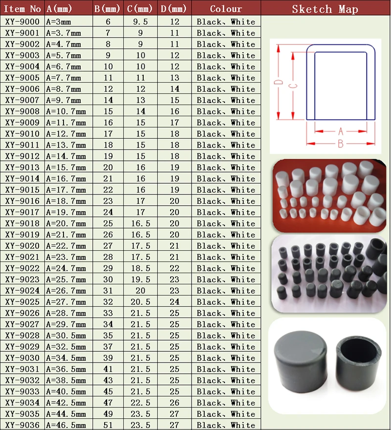 Silicone Rubber End Cap Machine Protection Cover Pipe Round Seal Strip Acrylic Tube Cover 3mm 42mm 45mm 50mm 60mm 70mm 80mm 200mm silicone tube caps rubber end cap