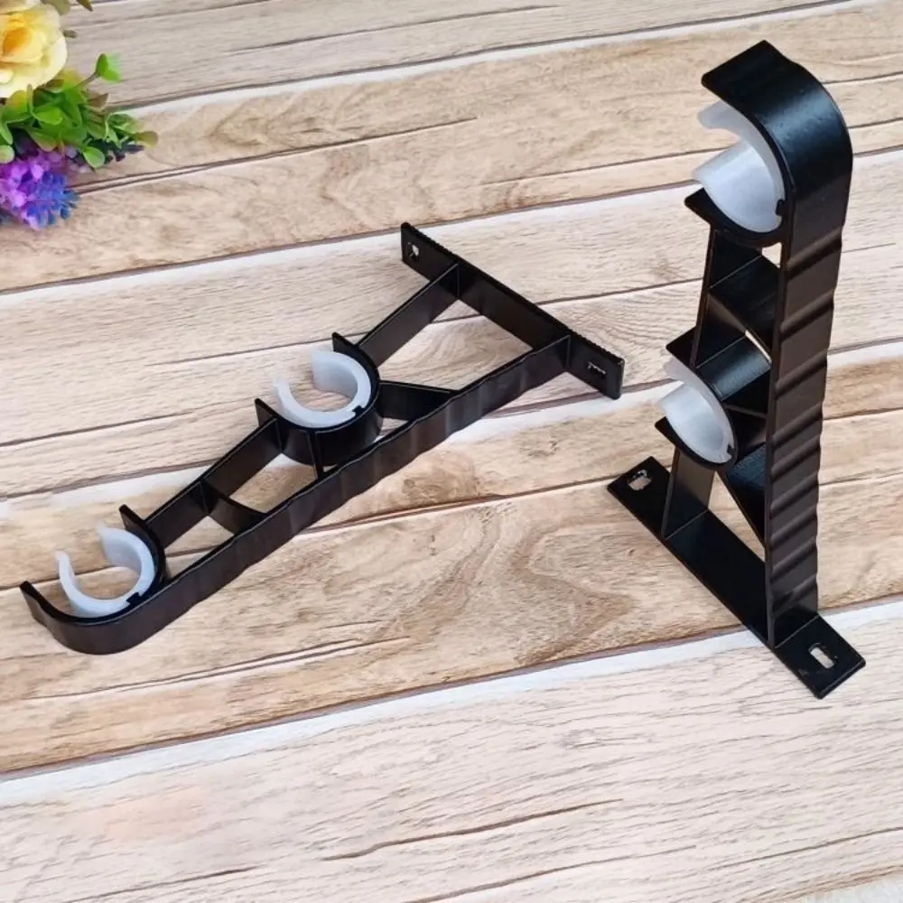 Black Aluminium Alloy Heavy Duty Curtain Rod Brackets