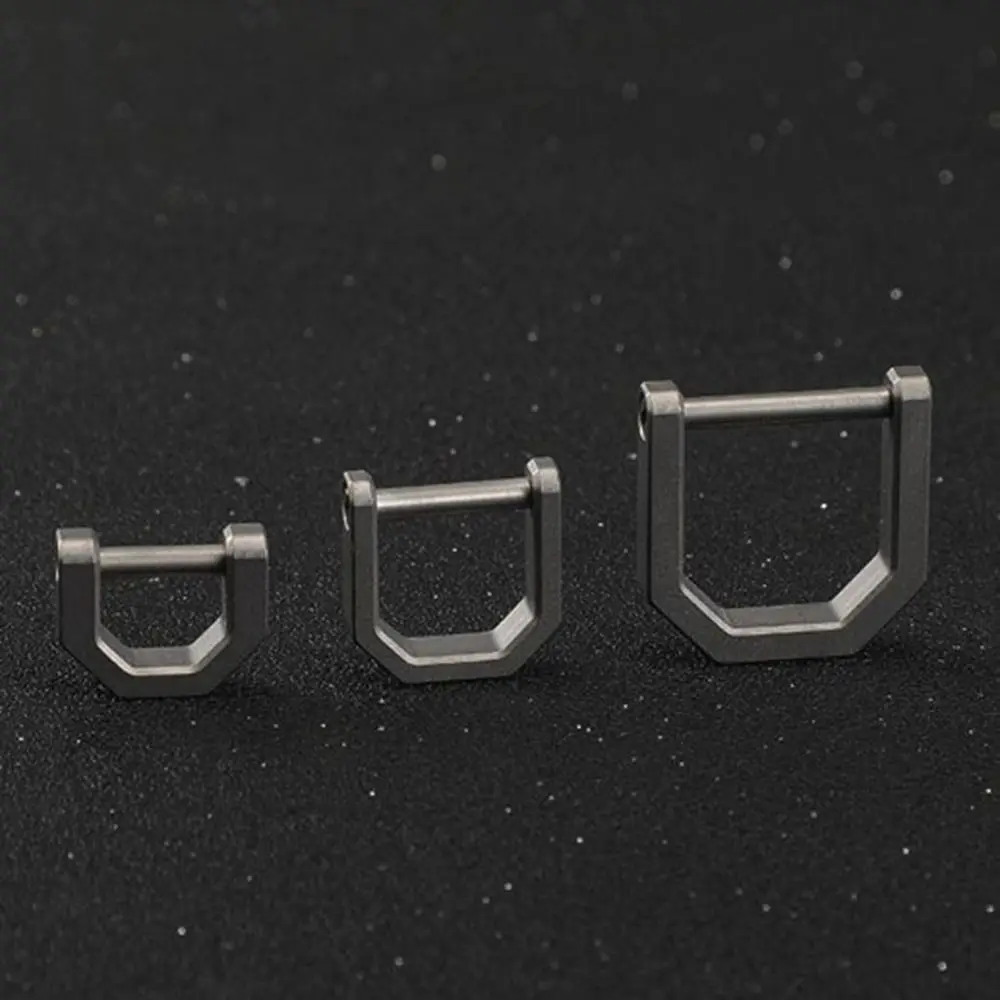 Portable Titanium Alloy Horseshoe Buckles Carabiner D Bow Staples Shackle Key Ring Keychain Hook Buckles Bracelet Tool