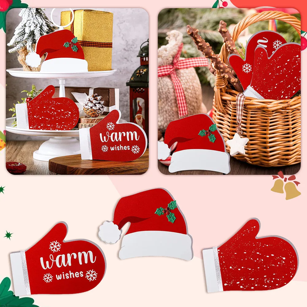 

Christmas Tiered Tray Decor Christmas Decorations Hat Pocket For Xmas Holiday Party Table Kitchen New Year Tree Decoration