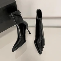 2025 New Women's Ankle Boots Sexy Pointed Toe Woman Short Boots Fashion Causal Ladies Thin High Heel Boots Solid Color Stiletto - Image 6