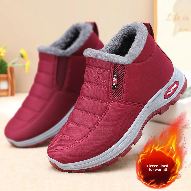 Waterproof Winter Boots for Women New Plush Snow Boots Women Ankle Boots Warm Black Couple Cotton Couples Platform Shoes 1