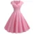 Pink Summer Dress Women V Neck Big Swing Vintage Dress Robe Femme Elegant Retro pin up Party Office Midi Dresses 7