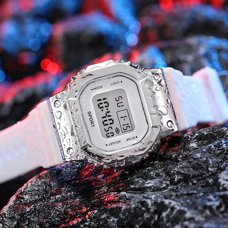 Couple electronic watch sports square digital couple watch