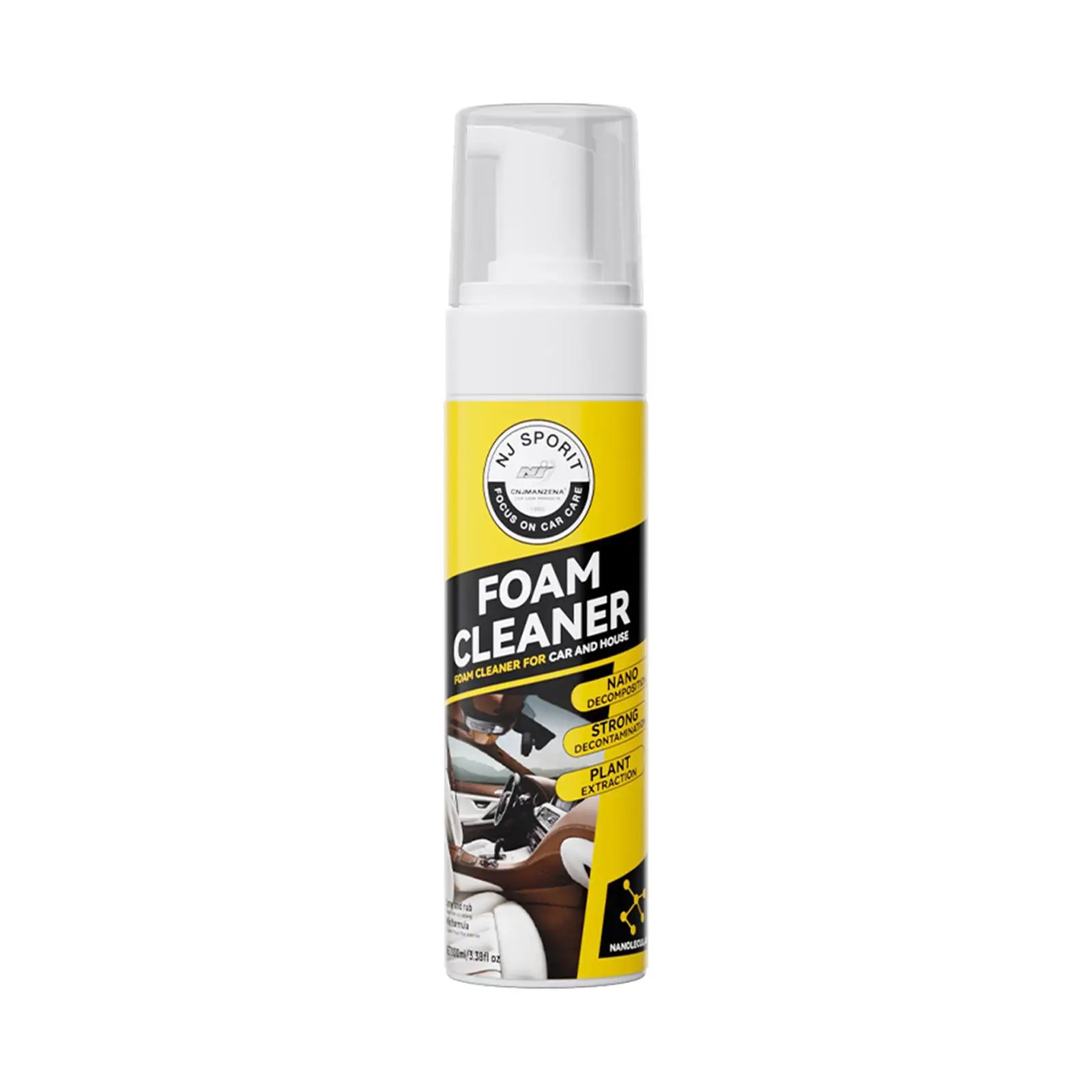 

Car Foam Cleaner 200ml Rinse Free Foaming Cleaner Vehicles Cortex Velvet Weaving Rubber Cleaning PU Leather Seat Cleaning Spray
