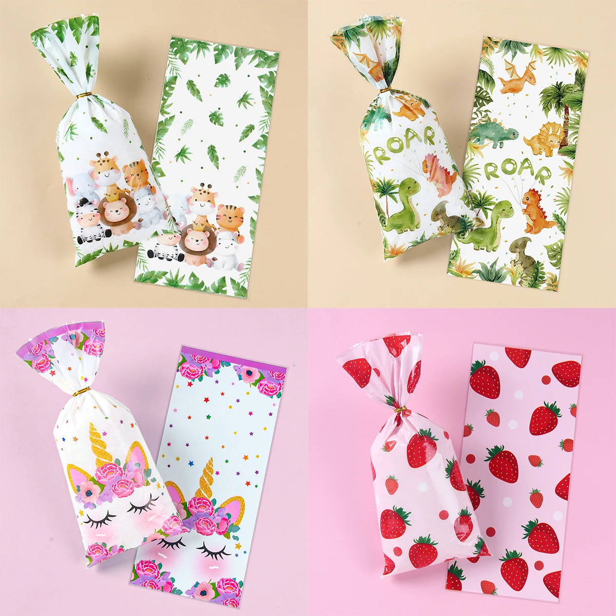 Sacchetti regalo di caramelle per feste di dinosauri ruggito Dino Safari  animali della giungla sacchetto di imballaggio di biscotti sacchetto regalo  forniture di compleanno per bambini Baby Shower - AliExpress