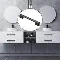 1 ชิ้น มือจับตู้สีดำด้าน, มือจับตู้ครัว, มือจับลิ้นชักโต๊ะเครื่องแป้ง, เหมาะสำหรับมือจับลิ้นชักห้องน้ำ, มือจับสีดำ 6