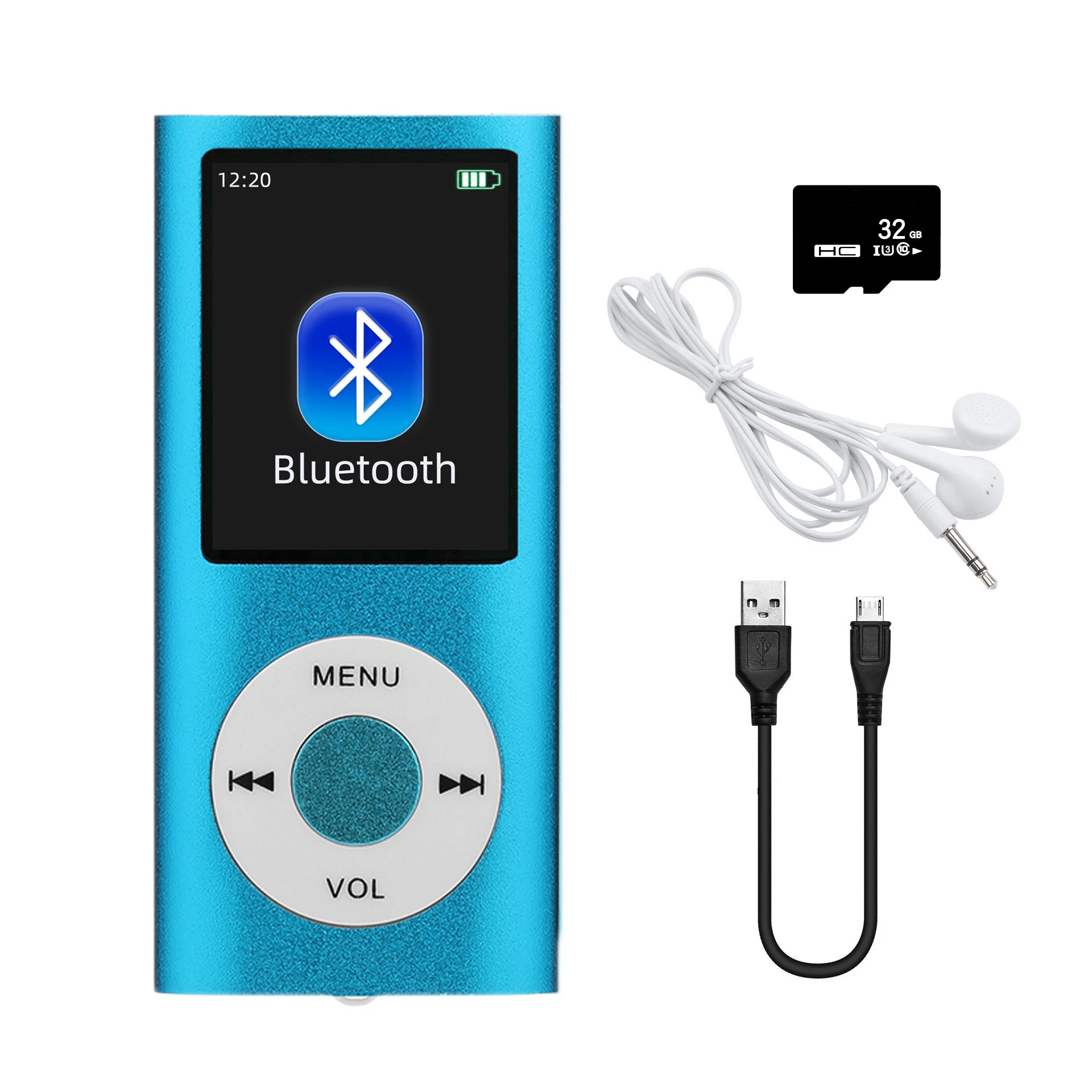 Stylish Multifunctional Slim MP3 Player with Earphones and 1.8-Inch LCD Screen