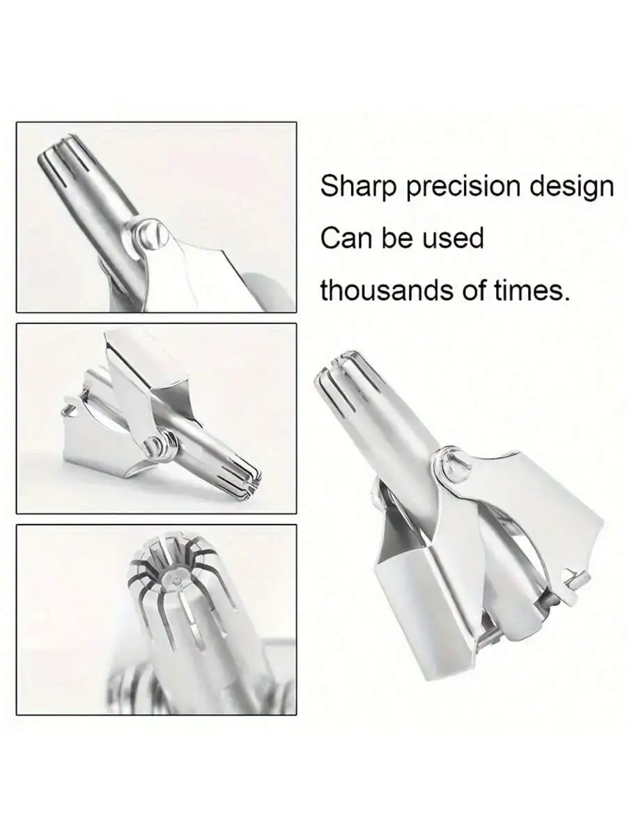 1개 스테인리스 스틸, 고품질 소형 둥근 팁 코털 트리머, 배터리 없이 사용 가능한 일회용 코 및 귀 클리퍼