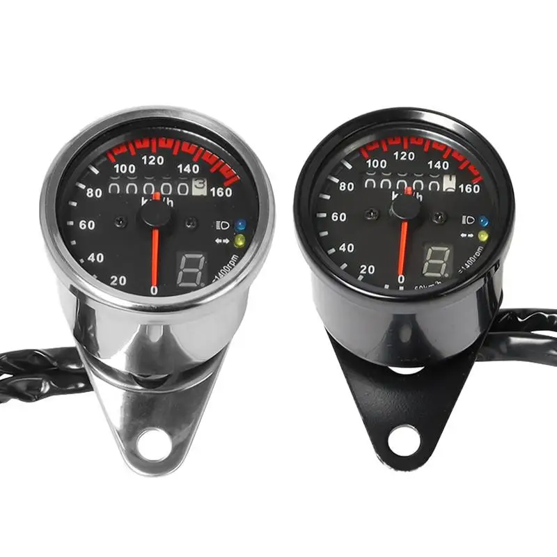 

Universal Motorcycle Odometer Motorbikes Round Night Riding Speedometer Bikes LED Light Display Speed Meter For Modification