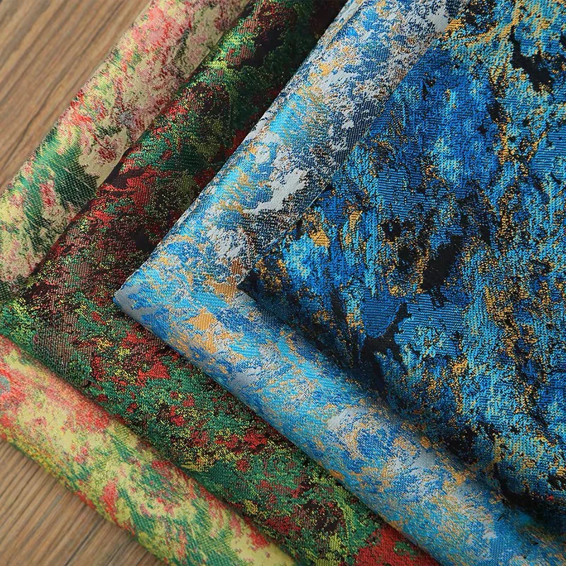 Jersey Viscose - Jacquard Aspect Usé Abstrait Rouille