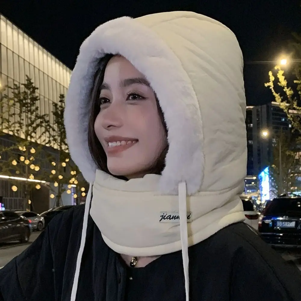 Cycling Cap Down Cotton Balaclava Ski Mask Warm 4-in-1 Beanies Cap Dustproof Windproof Pullover Cap Unisex