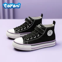 Kids High Top Canvas Shoes Lightweight Velcro Sneakers for Kids Breathable Casual Sports Walking Shoes Toddler Children