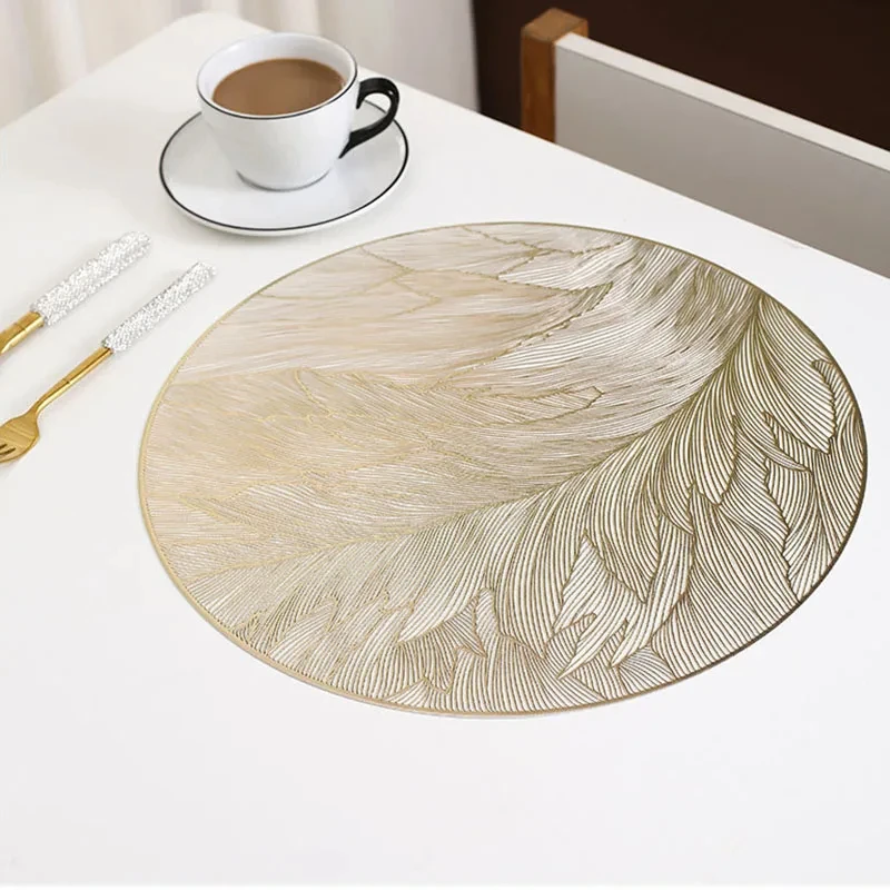 Vinyl Round Placemats Heat Resistant Non Slip Table Mats