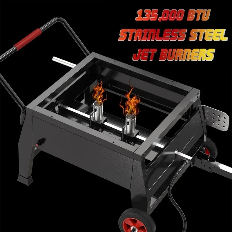 CFB2001 150 QT Crawfish Boiler, Outdoor Double Sack Propane Gas Cooker with Folding Cylinder Mounting Bracket and Stirring