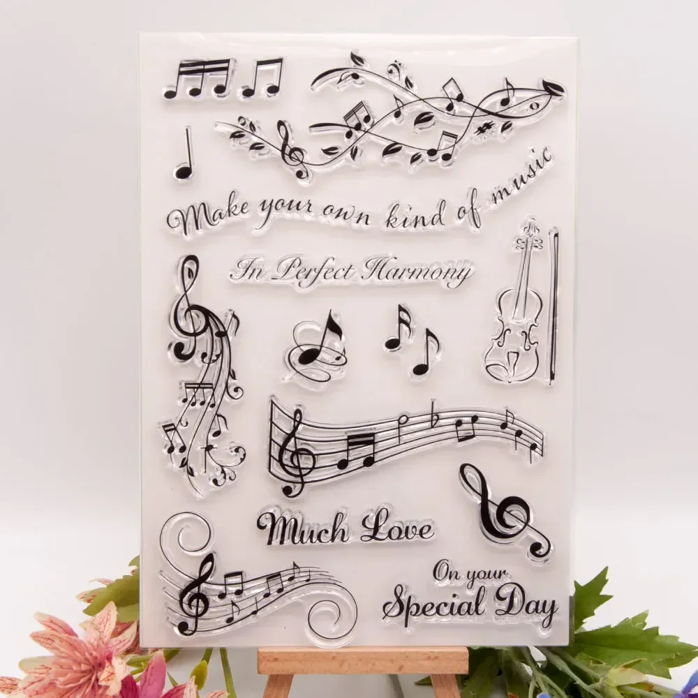 Clear Stamps Music Note Transparent Silicone For Scrapbooking Making Album Photo Handmade Decoration
