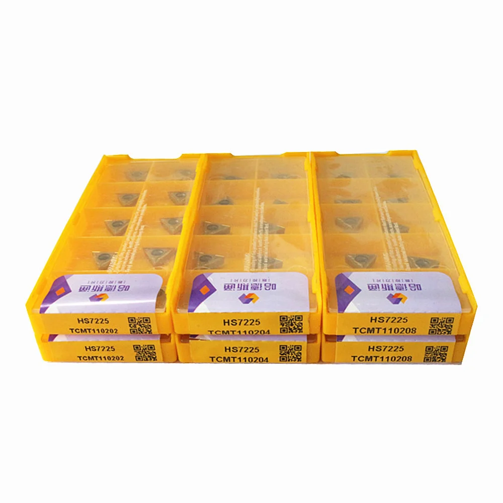 

10 шт., TCMT110202,TCMT110204,TCMT110208,16T304,16T408 HS7225 токарный станок с ЧПУ, режущая карбидная токарная пластина для деталей из нержавеющей стали