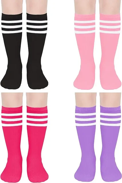 Kids Soccer Socks Three Stripes Knee High Socks Cotton Sports Socks Toddler Boys Girls Uniform Tube Socks Kids Soccer Socks Three Stripes Knee High Socks Cotton Sports Socks Toddler Boys Girls Uniform Tube Socks