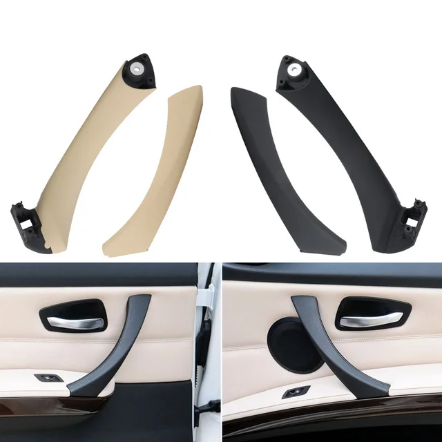 Car Interior Door Pull Handle With Cover Trim Replacement For BMW E90 3 Series 320 323 325 330 51417230850 2005-2011