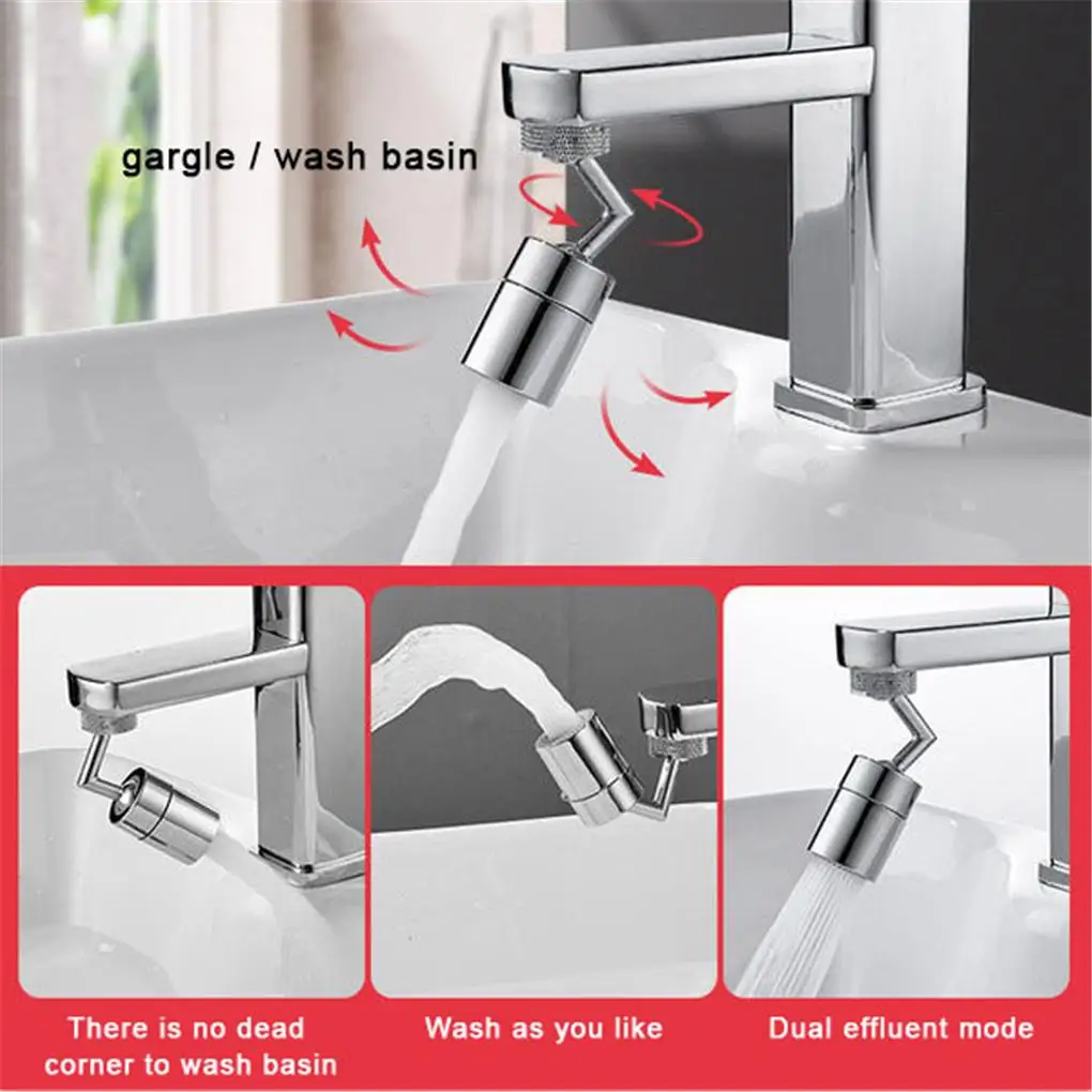 720° Swivel Faucet Spray Head Kitchen Tap Aerator Bathroom Rotatable Extension Faucet Filter Nozzle Wash Basin Tap Adapter