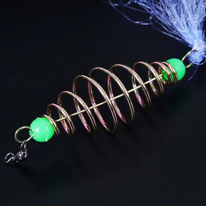 Fishing Traps 12 Size Fishing Net Trap Mesh Luminous Bead Netting Sea Fish Net Tackle Design Copper Shoal Cast Gill Feeder