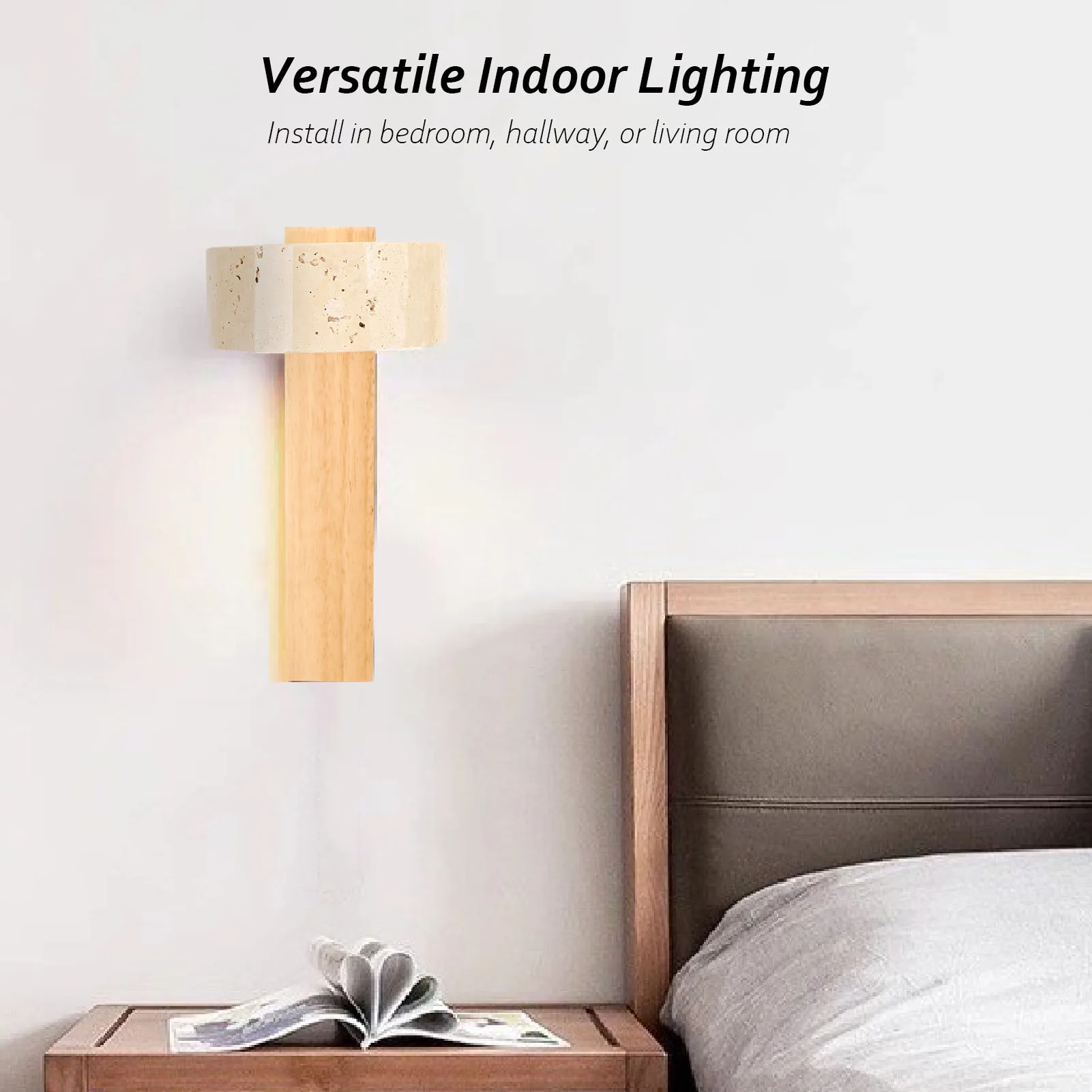 LED Wall Mounted Light LED Wall Mounted Light Rotation Warm Light Hardwired Wall Sconces Lamp for Bedroom