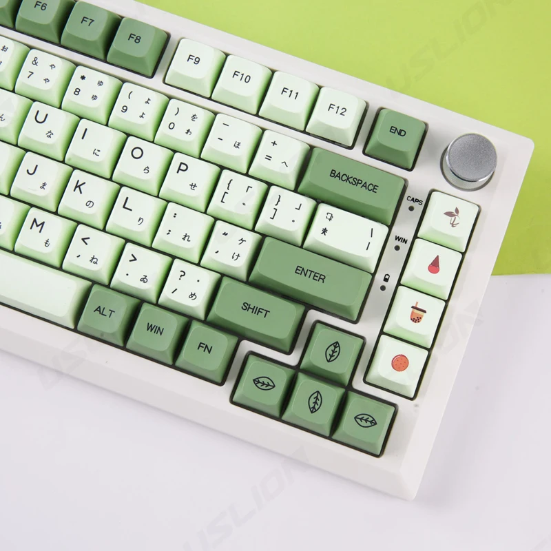 

124 Keys Matcha Green Keycaps Dye Sublimation XDA Keycap English Japanese PBT Key Caps For Cherry MX Switch Mechanical keyboard