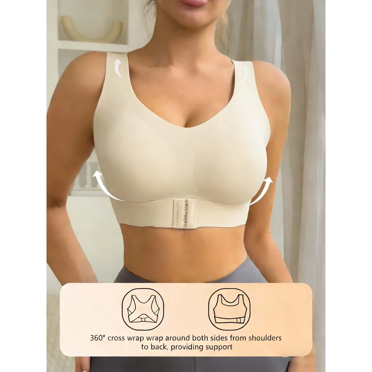Women's Posture-Correct Push-Up Bra, Seamless Wire-Free with Removable Pads, Comfort Daily Lingerie 2