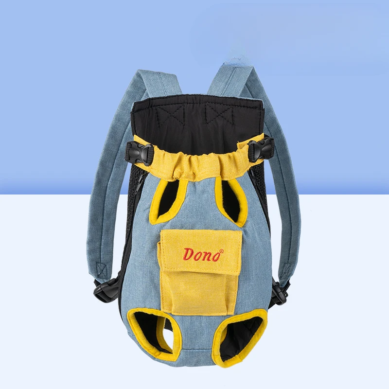 Canvas Pet Bag Dog Bag Portable Travel Backpack Outdoor Cat Mesh Cloth Chest Four Legged Backpack Travel Four Seasons Pet