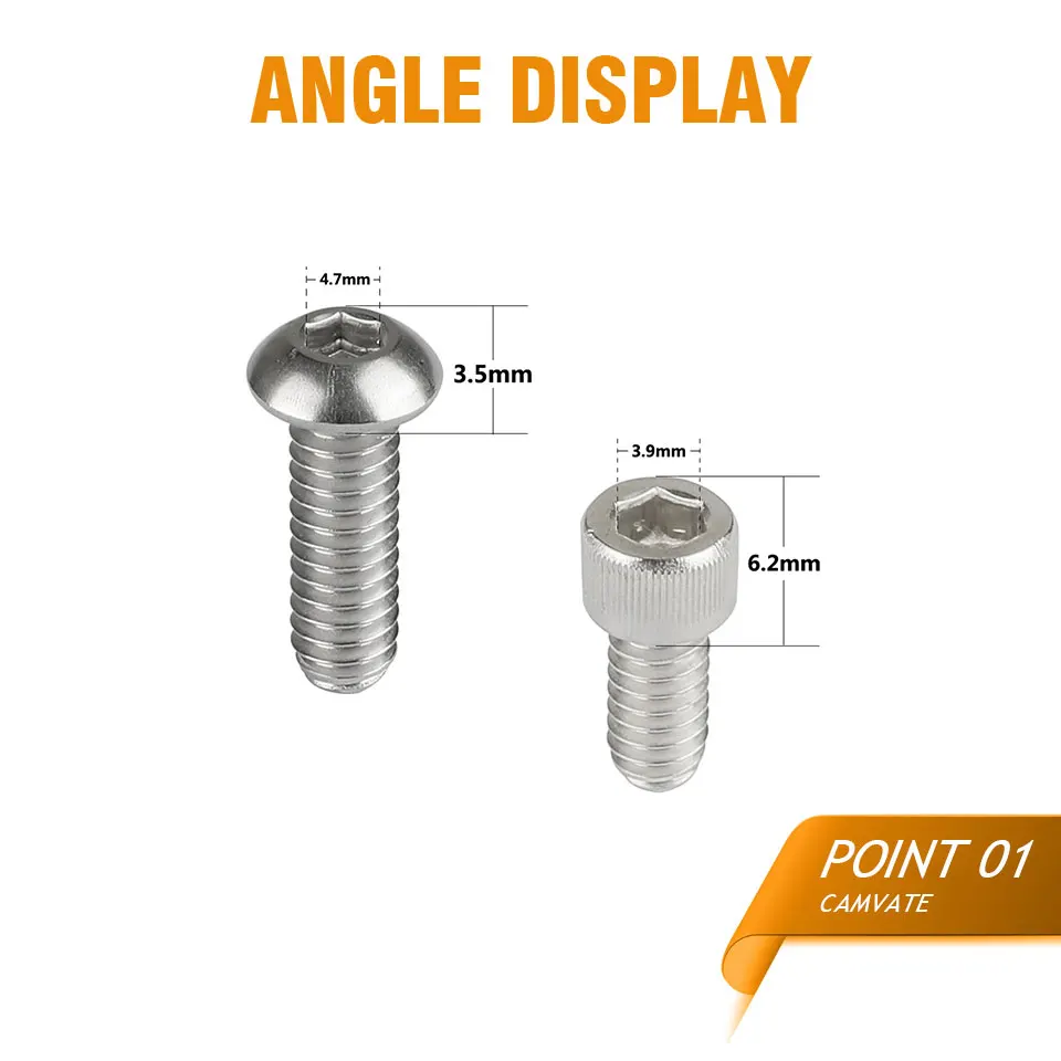 20Pieces Standard 1/4"-20 Hex Screw ( 9mm/13mm/16mm/19mm Thread) For 4.7mm (Cup