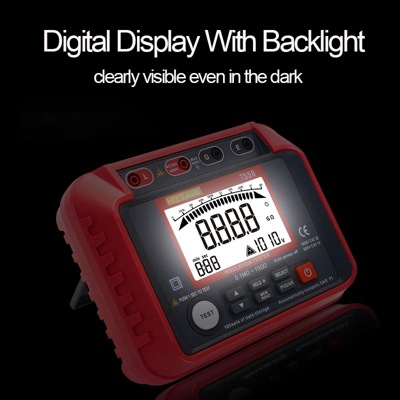 TS58 Digital Megohmmeter Insulation Resistance Tester Ohm AC DC