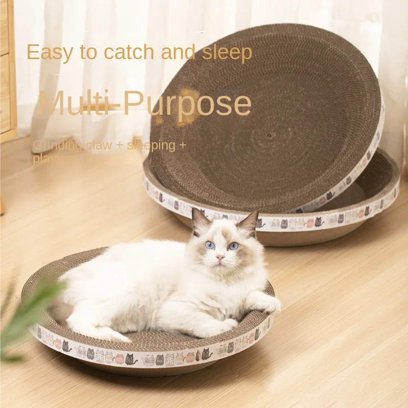 Cat Toy Cat Scratching Mat Cat Scratch Mat Cat Scratch Board Cat Scratcher Rope 1pc Corrugated Paper Cat Scratcher and Toy Set for Happy Healthy Felines